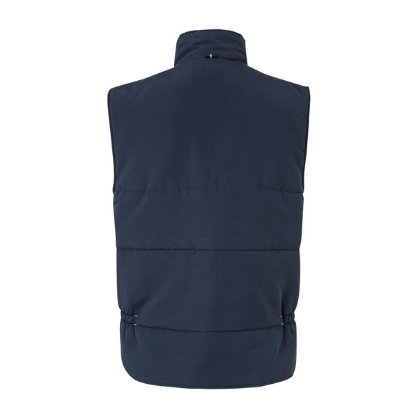Gilet de travail matelassé bicolore multipoches Velilla bleu marine vert vue de dos