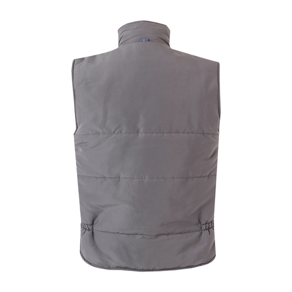 Gilet de travail matelassé bicolore multipoches Velilla gris bleu vue de dos