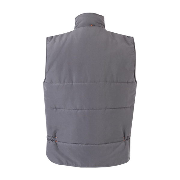 Gilet de travail matelassé bicolore multipoches Velilla gris orange vue de dos
