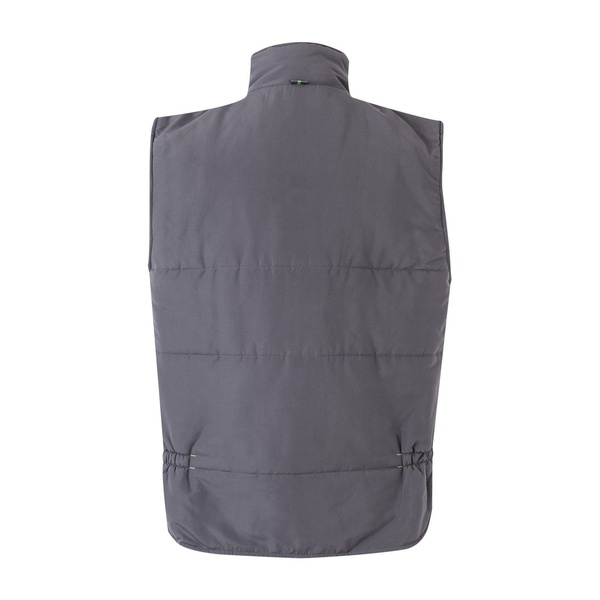 Gilet de travail matelassé bicolore multipoches Velilla gris vert vue de dos