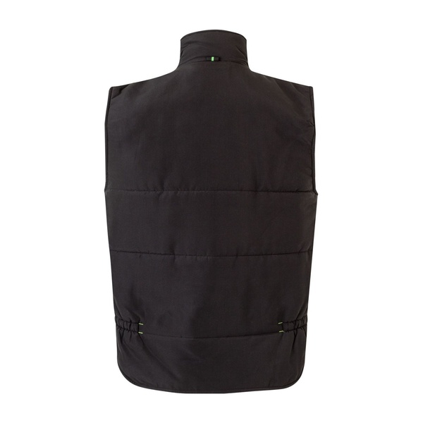 Gilet de travail matelassé bicolore multipoches Velilla noir vert vue de dos