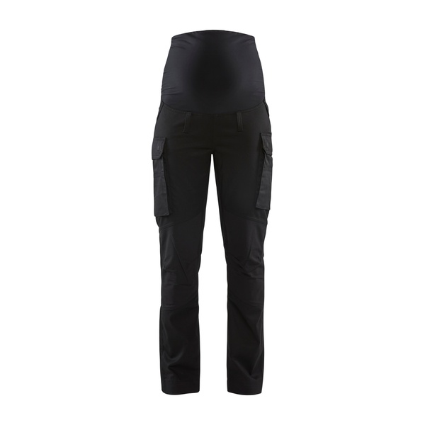 Pantalon de grossesse stretch 2D maintenance Blaklader Noir Vue de face