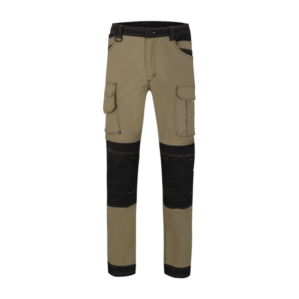 Pantalon de travail bicolore canvas stretch Velilla marron noir vue de face