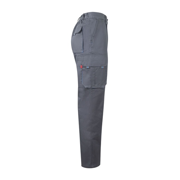 Pantalon de travail multipoches bicolore V3004 Velilla gris bleu vue de côté droit