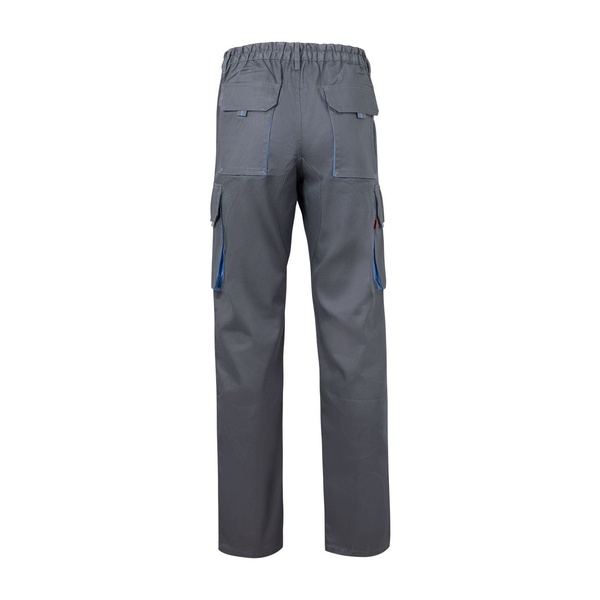 Pantalon de travail multipoches bicolore V3004 Velilla gris bleu vue de dos