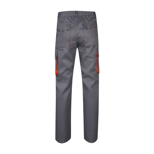 Pantalon de travail multipoches bicolore V3004 Velilla gris orange vue de dos