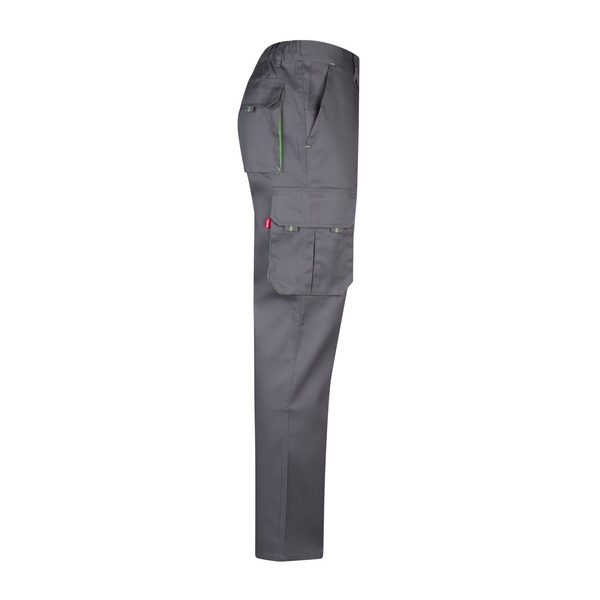 Pantalon de travail multipoches bicolore V3004 Velilla gris vert vue de côté droit