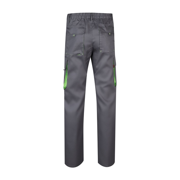 Pantalon de travail multipoches bicolore V3004 Velilla gris vert vue de dos
