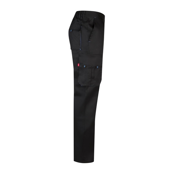 Pantalon de travail multipoches bicolore V3004 Velilla noir bleu vue de côté droit
