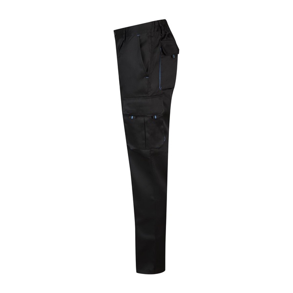 Pantalon de travail multipoches bicolore V3004 Velilla noir bleu vue de côté gauche