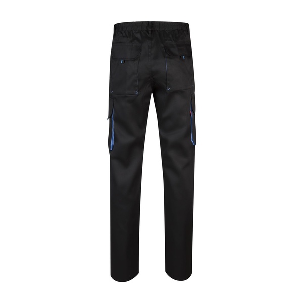 Pantalon de travail multipoches bicolore V3004 Velilla noir bleu vue de dos