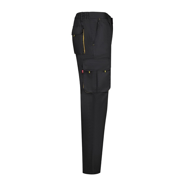 Pantalon de travail multipoches bicolore V3004 Velilla noir jaune vue de côté droit