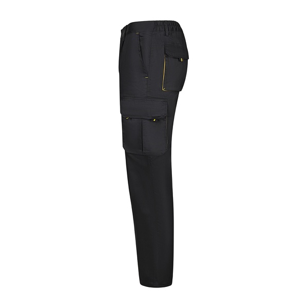 Pantalon de travail multipoches bicolore V3004 Velilla noir jaune vue de côté gauche