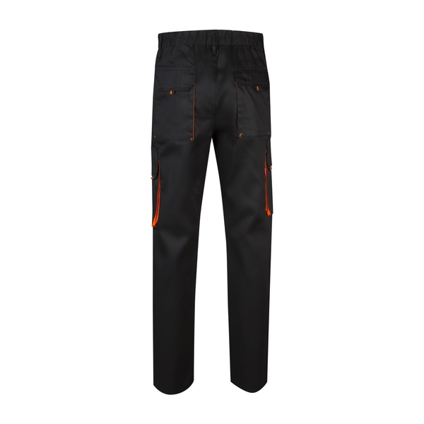 Pantalon de travail multipoches bicolore V3004 Velilla noir orange vue de dos