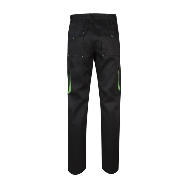 Pantalon de travail multipoches bicolore V3004 Velilla noir vert vue de dos