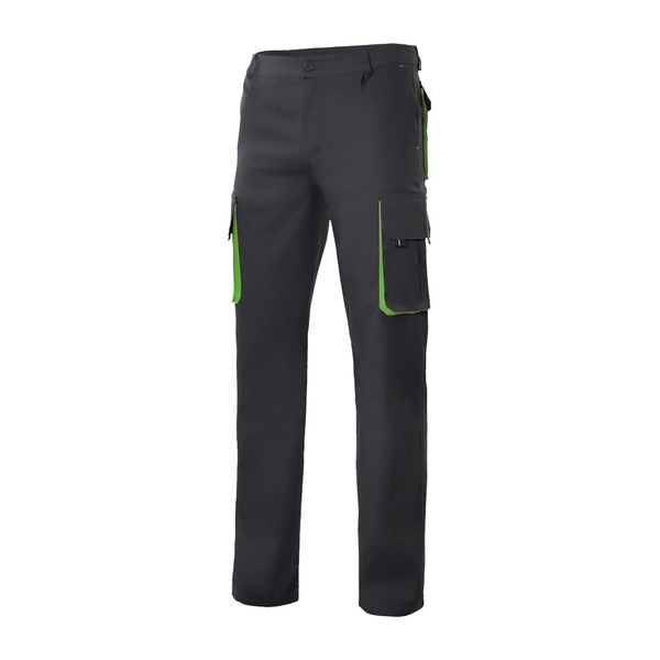 Pantalon de travail multipoches bicolore V3004 Velilla noir vert vue de face