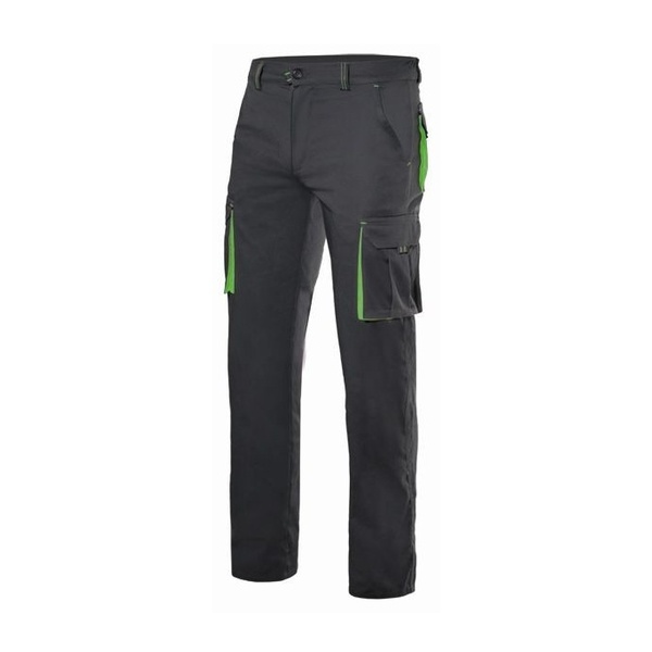 Pantalon de travail multipoches bicolore Velilla noir vert vue de face