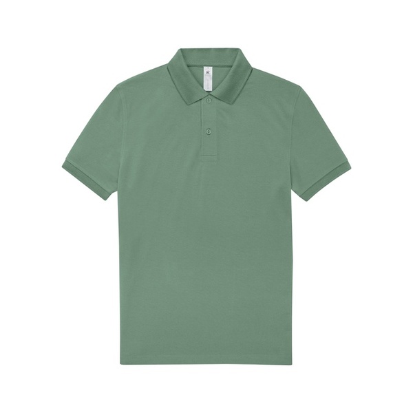 Polo de travail à 2 boutons 210 grammes B&C vert clair vue de face