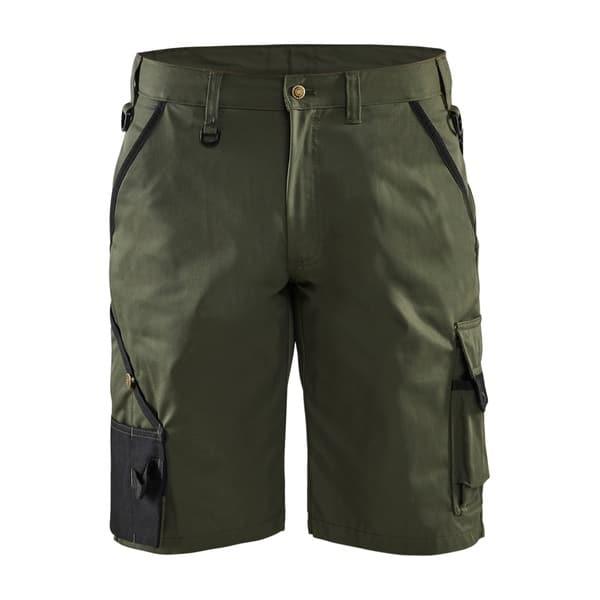 Short de travail pour paysagiste Blaklader Vert kaki Vue de face