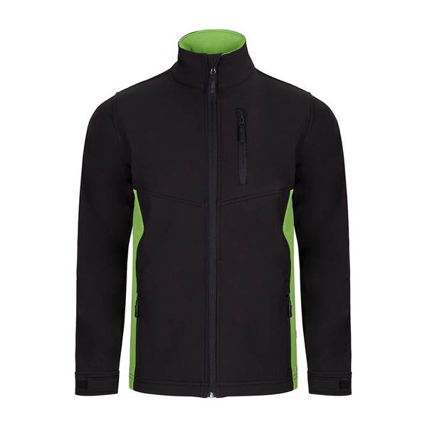 Softshell de travail bicolore Velilla noir vert vue de face