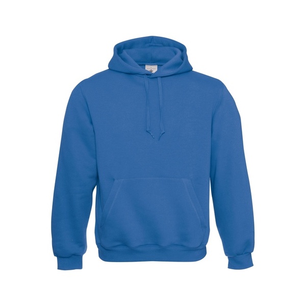 Sweat de travail homme Hooded B&C bleu roi vue de face