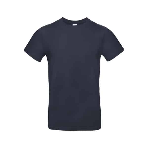 T-shirt pour homme col rond E190 B&C marine vue de face