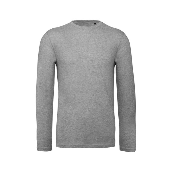 Tee-shirt de travail manches longues homme Inspire LSL B&C gris chine vue de face