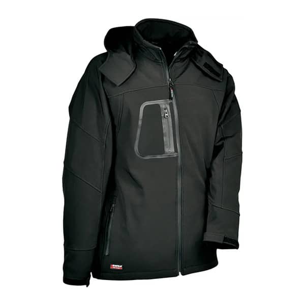 Softshell de travail coupe-vent Sweden Cofra vue de face noir