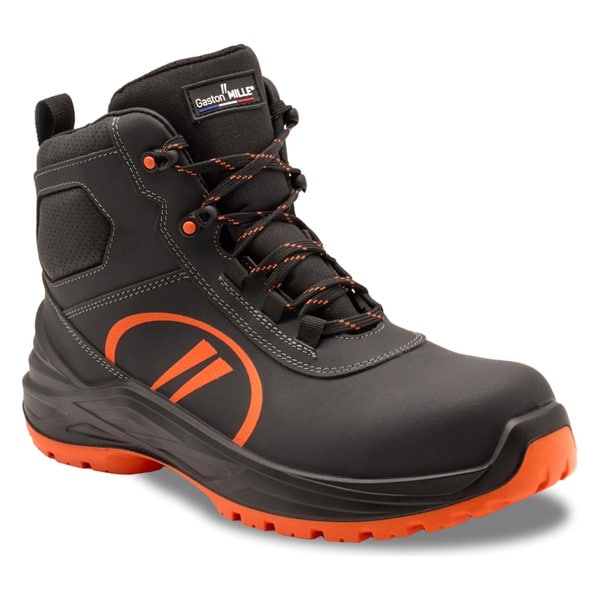 Chaussures de sécurité montantes Colombo Noir S3S Gaston Mille NOIR-ORANGE