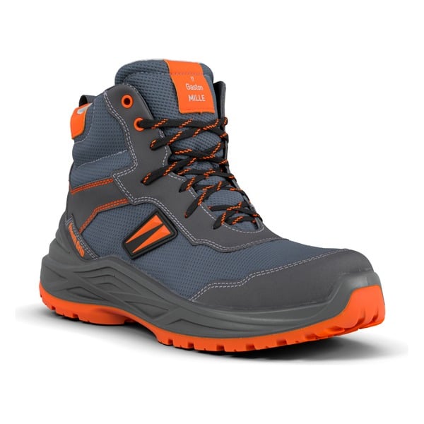 Chaussures de sécurité montantes Flash Plus S1PS Gaston Mille GRIS-ORANGE