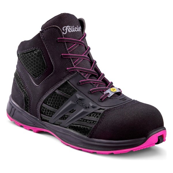 Chaussures de sécurité montantes Hot Eris S3L Gaston Mille NOIR-ROSE