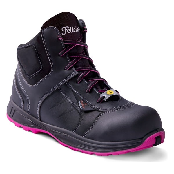 Chaussures de sécurité montantes Hot Venus S3 Gaston Mille NOIR-ROSE