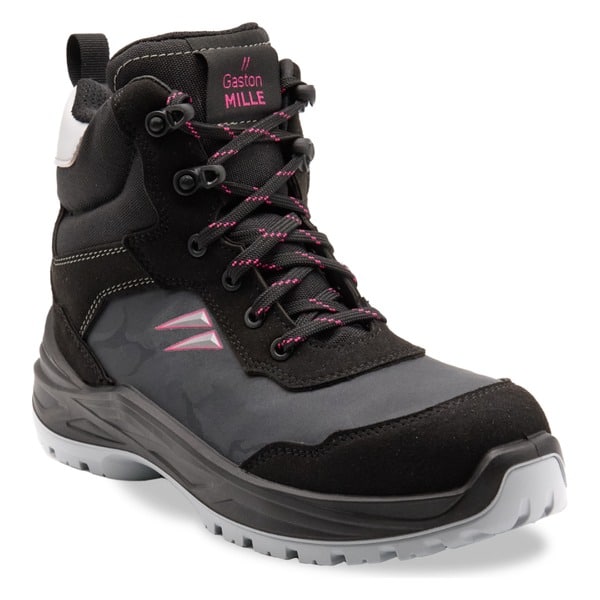Chaussures de sécurité montantes Hot Venus Tech S3S Gaston Mille NOIR-ROSE
