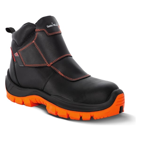Chaussures de sécurité montantes Unisoudeur S3 Gaston Mille NOIR-ORANGE