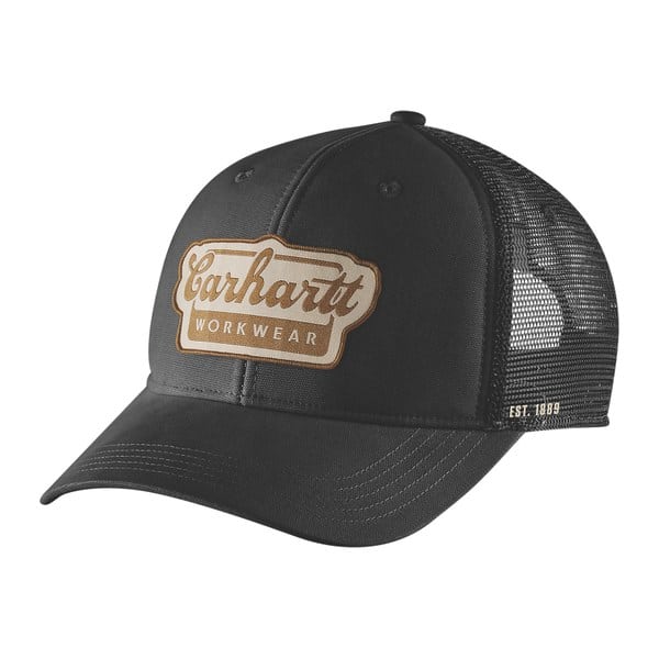 Casquette de travail dos filet Force® avec patch Carhartt noir vue de face
