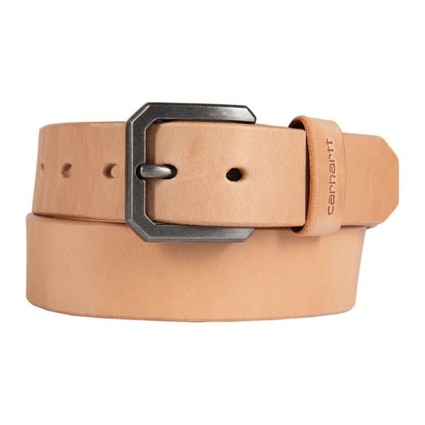 Ceinture de travail en cuir Saddle pleine fleur Carhartt naturel vue de face