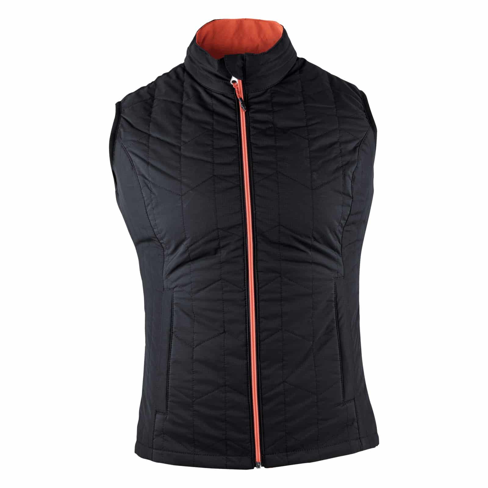 Doudoune sans manches de travail femme réversible GREENLAND LMA rouge fluo / noir vue de face