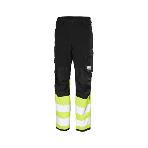 Pantalon haute visibilité femme Alna 4X HH Connect™ Classe 1 Helly Hansen Noir / jaune fluo – vue de face