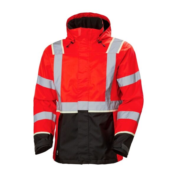 Parka Haute visibilité imperméable UC-ME Helly Hansen Rouge fluo / ébène – vue de face
