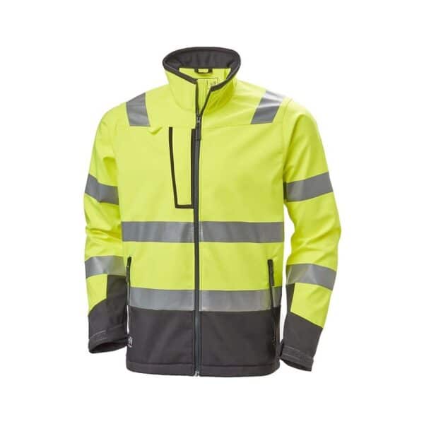 Softshell haute visibilité Alna 2.0 Helly Hansen Jaune fluo / ébène – vue de face