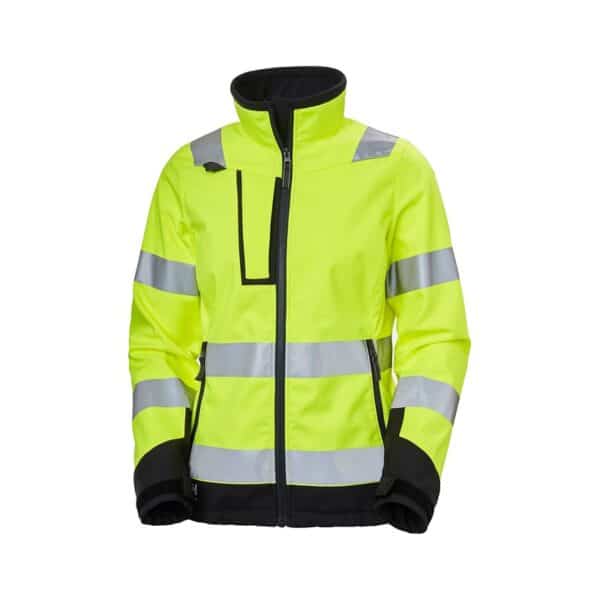 Softshell haute visibilité femme luna Helly Hansen Jaune fluo – vue de face