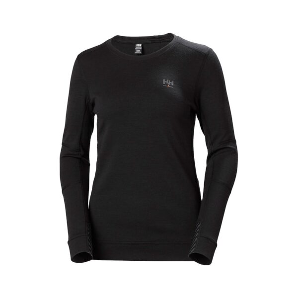 Sous Vêtement col rond thermique femme W Lifa Merino Helly Hansen Noir – vue de face
