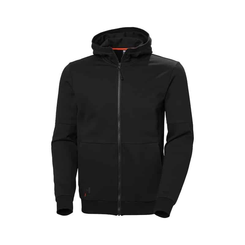 Sweat de travail à capuche à fermeture éclair Evo Helly Hansen Noir – vue de face