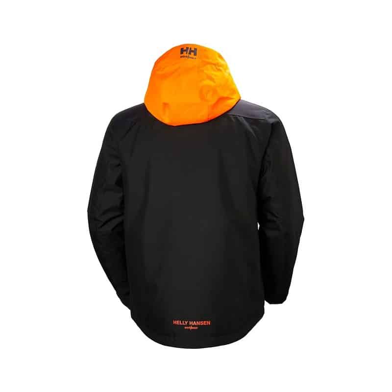 Veste de travail hiver Chelsea Evolution Helly Hansen Noir / orange – vue de dos