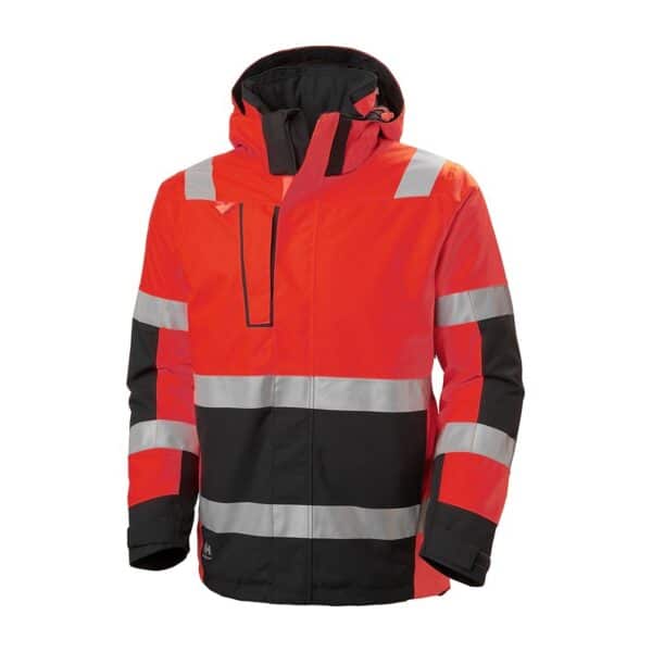 Veste haute visibilité d’hiver Alna 2.0 Helly Hansen Rouge fluo / ébène – vue de face