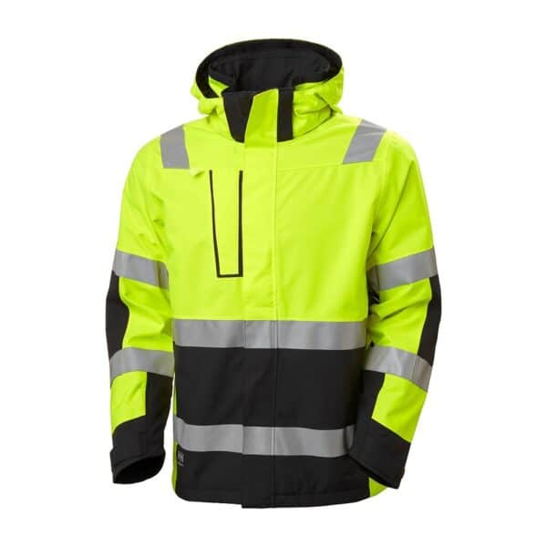 Veste haute visibilité imperméable Alna 2.0 Helly Hansen Jaune fluo / ébène – vue de face