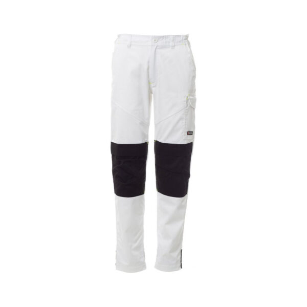 Pantalon de travail unisexe multi-saison Worker Tech Payper vue de face blanc / noir