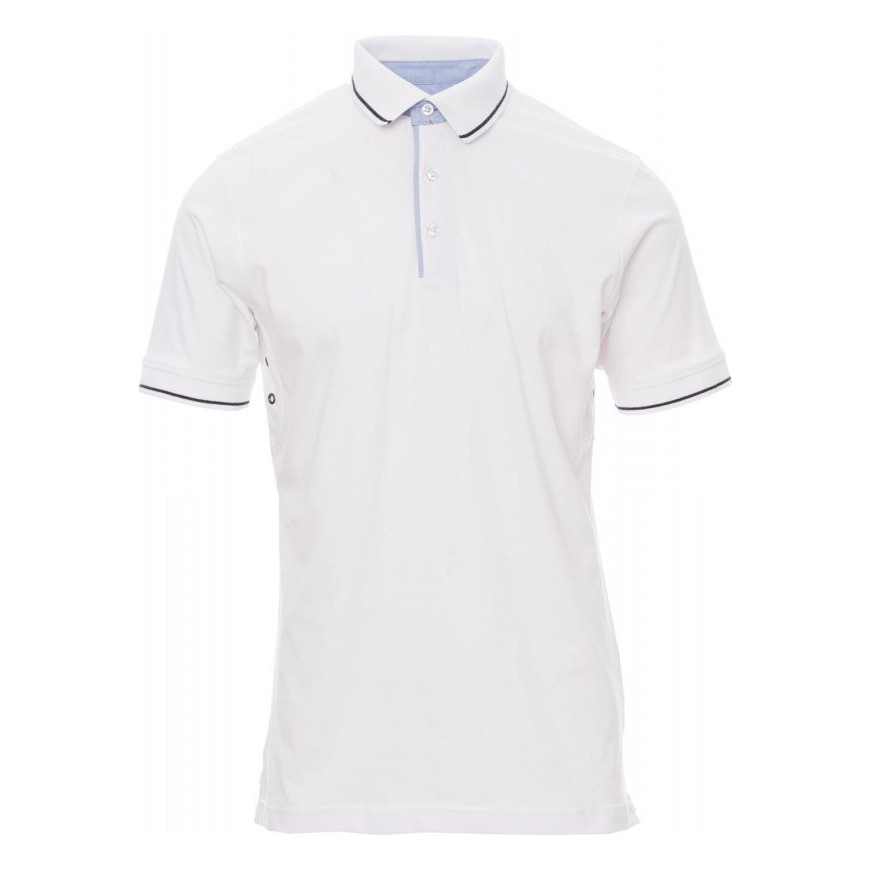 Polo homme à manches courtes Cambridge Payper vue de face blanc