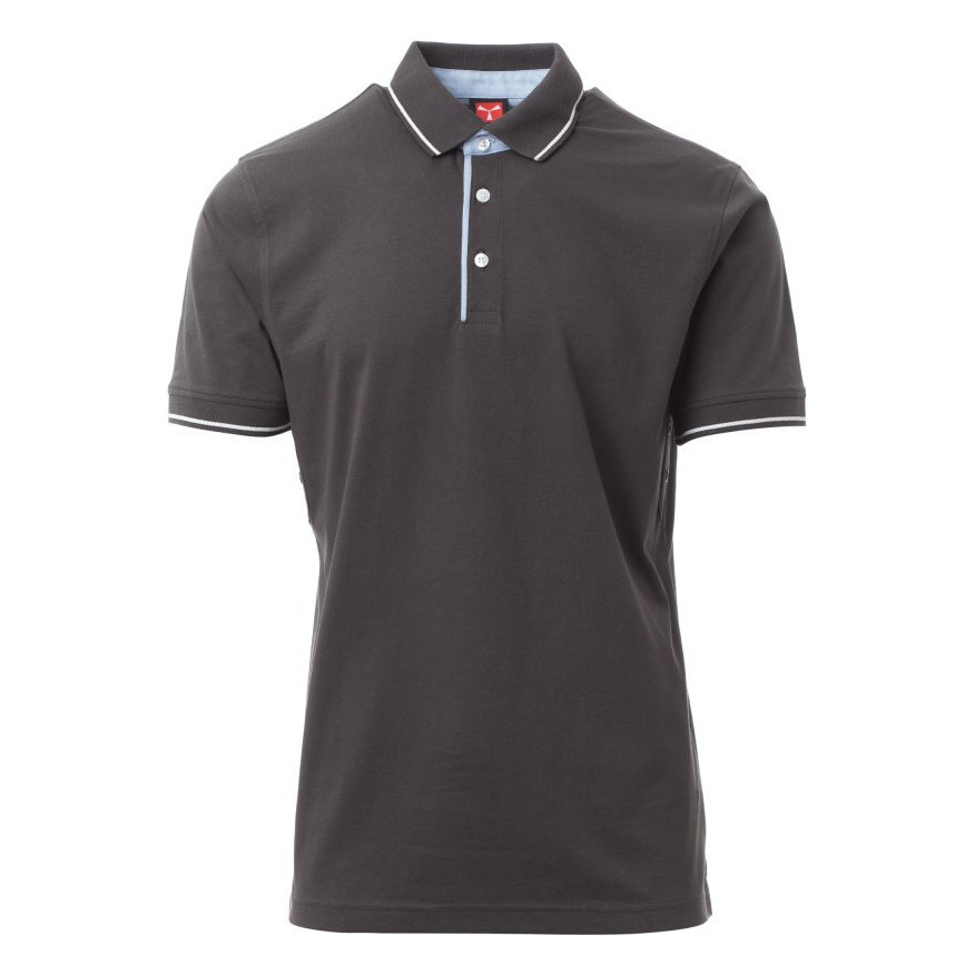 Polo homme à manches courtes Cambridge Payper vue de face gris anthracite