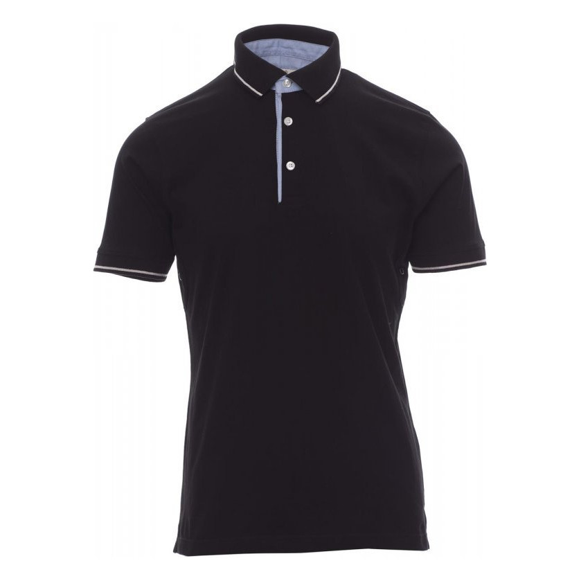 Polo homme à manches courtes Cambridge Payper vue de face noir
